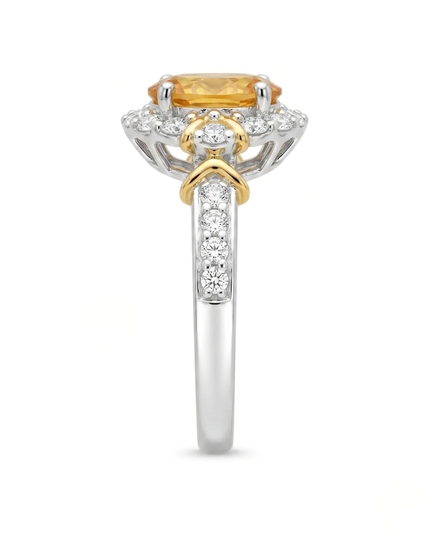 Two Tone Yellow Sapphire Ring | SARATTI