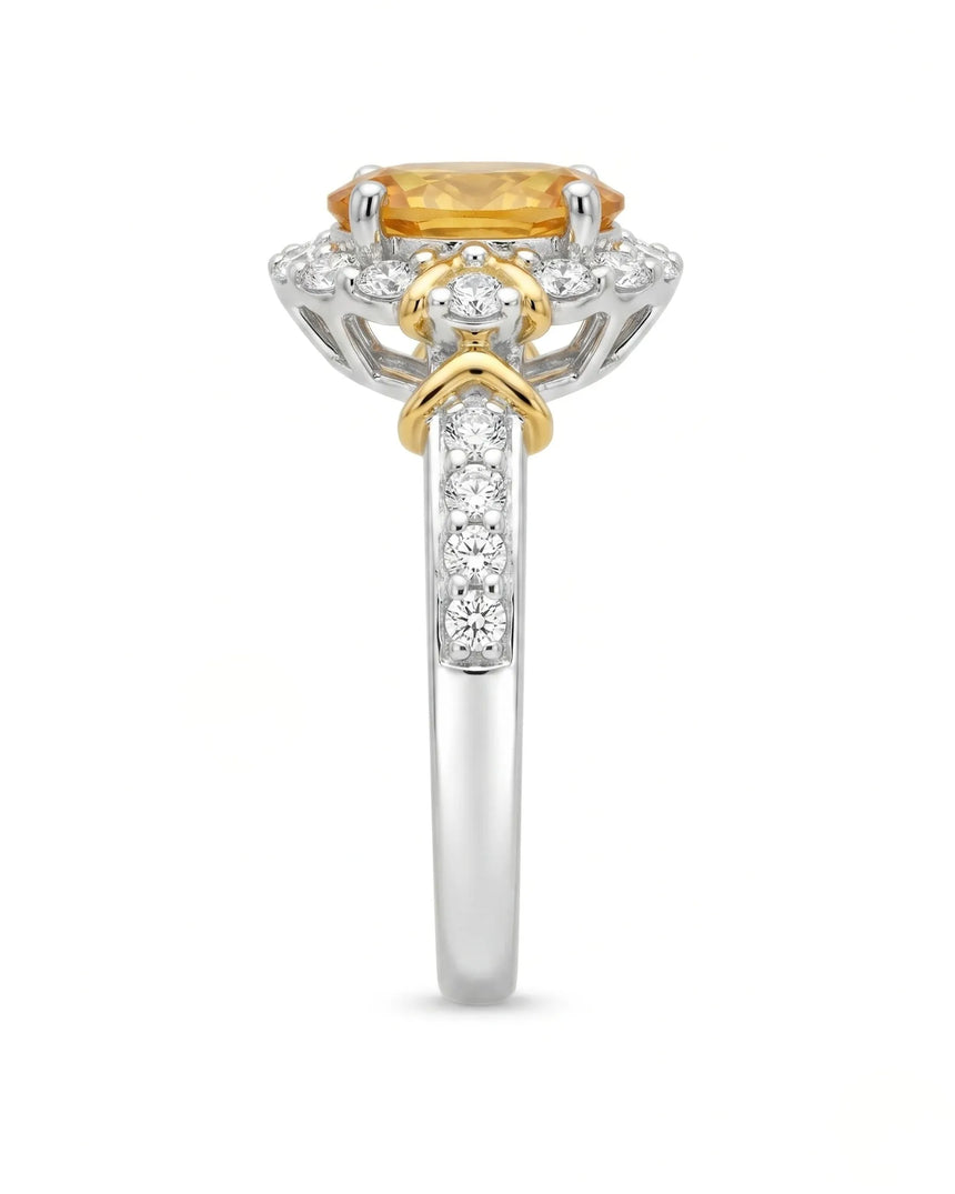 Two Tone Yellow Sapphire Ring | SARATTI