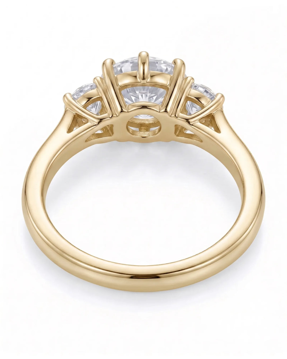Paulina – Natural Round Diamond Three-Stone Engagement Ring