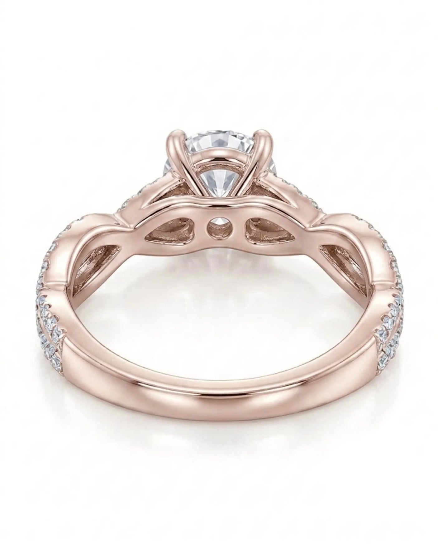 Donna – Natural Round Diamond Twisted-Shank Bridal Set