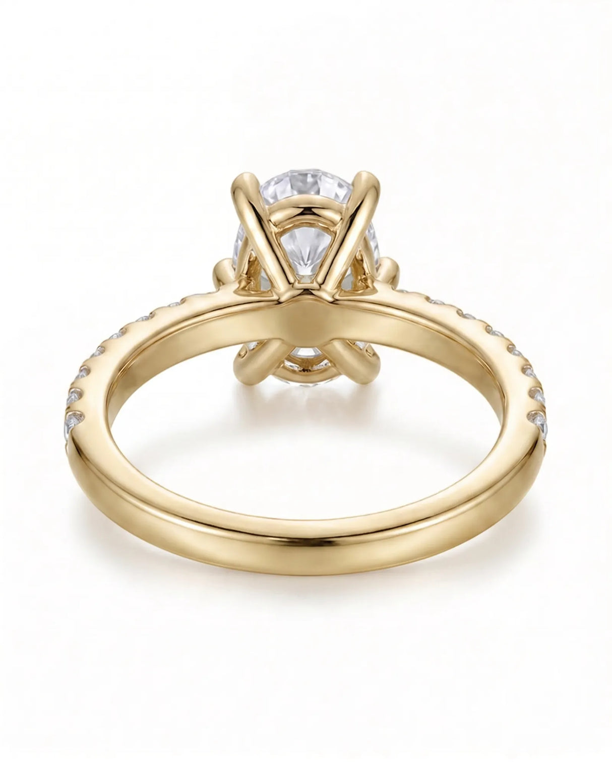 Jade – Natural Oval Diamond Six-Prong Pavé Engagement Ring
