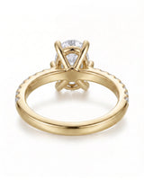 Jade – Natural Oval Diamond Six-Prong Pavé Engagement Ring