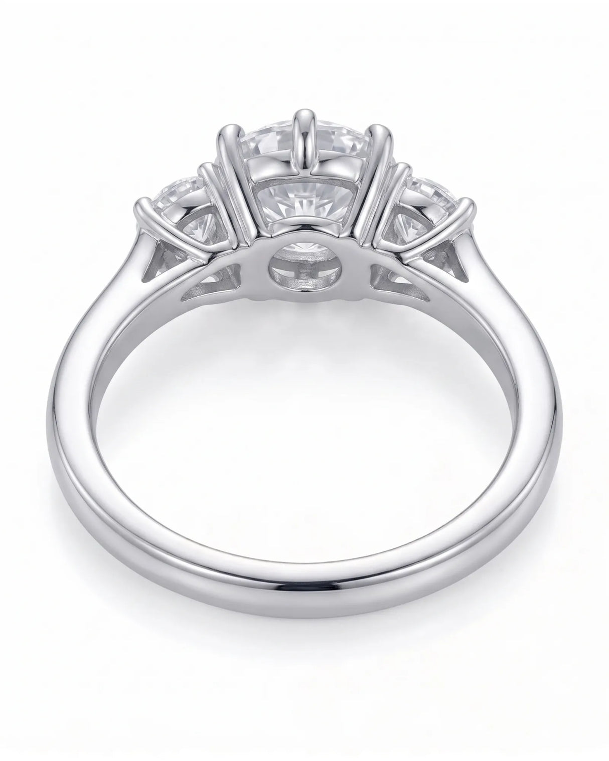 Paulina – Natural Round Diamond Three-Stone Engagement Ring
