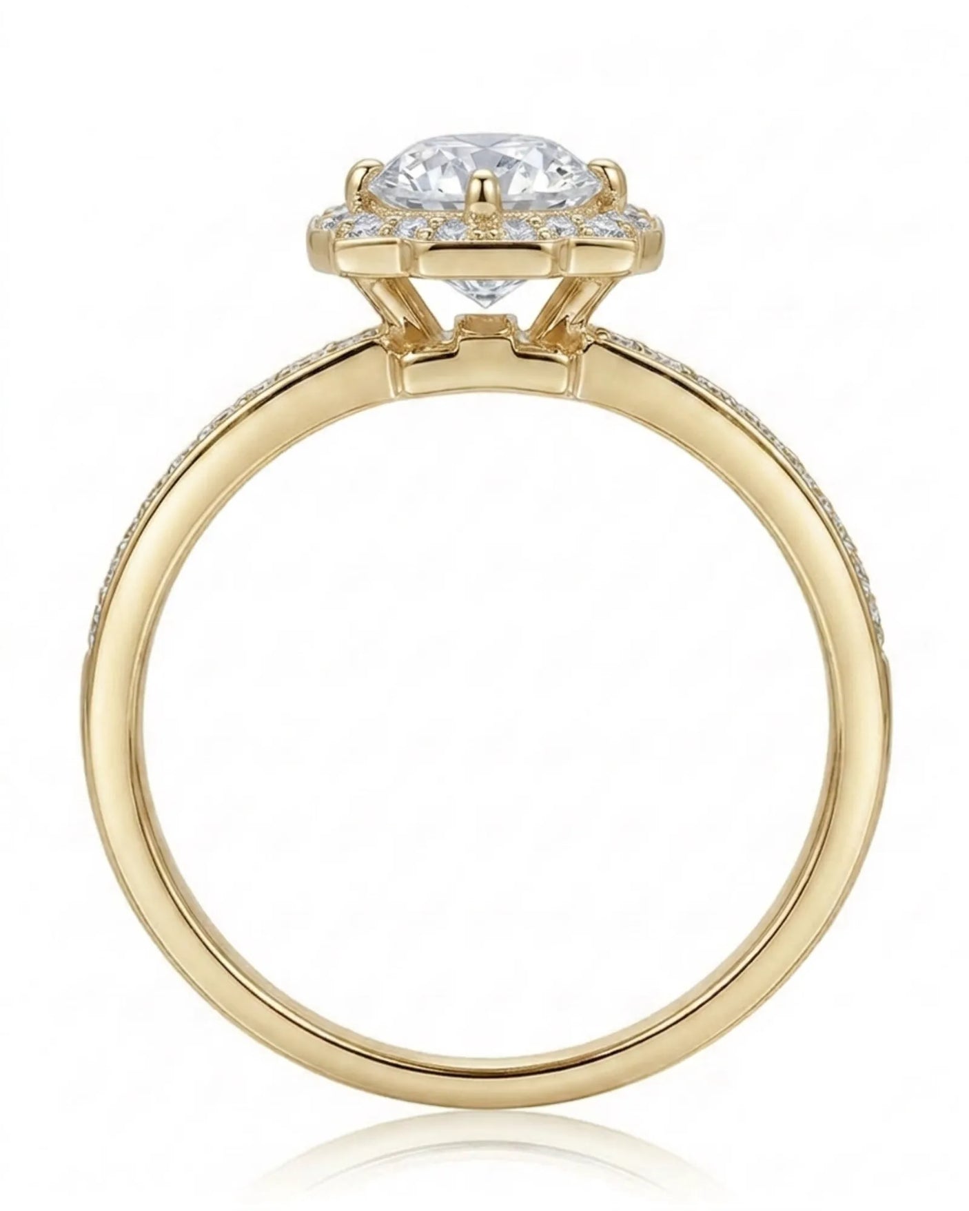 Elise – Natural Round Diamond Square Halo Engagement Ring
