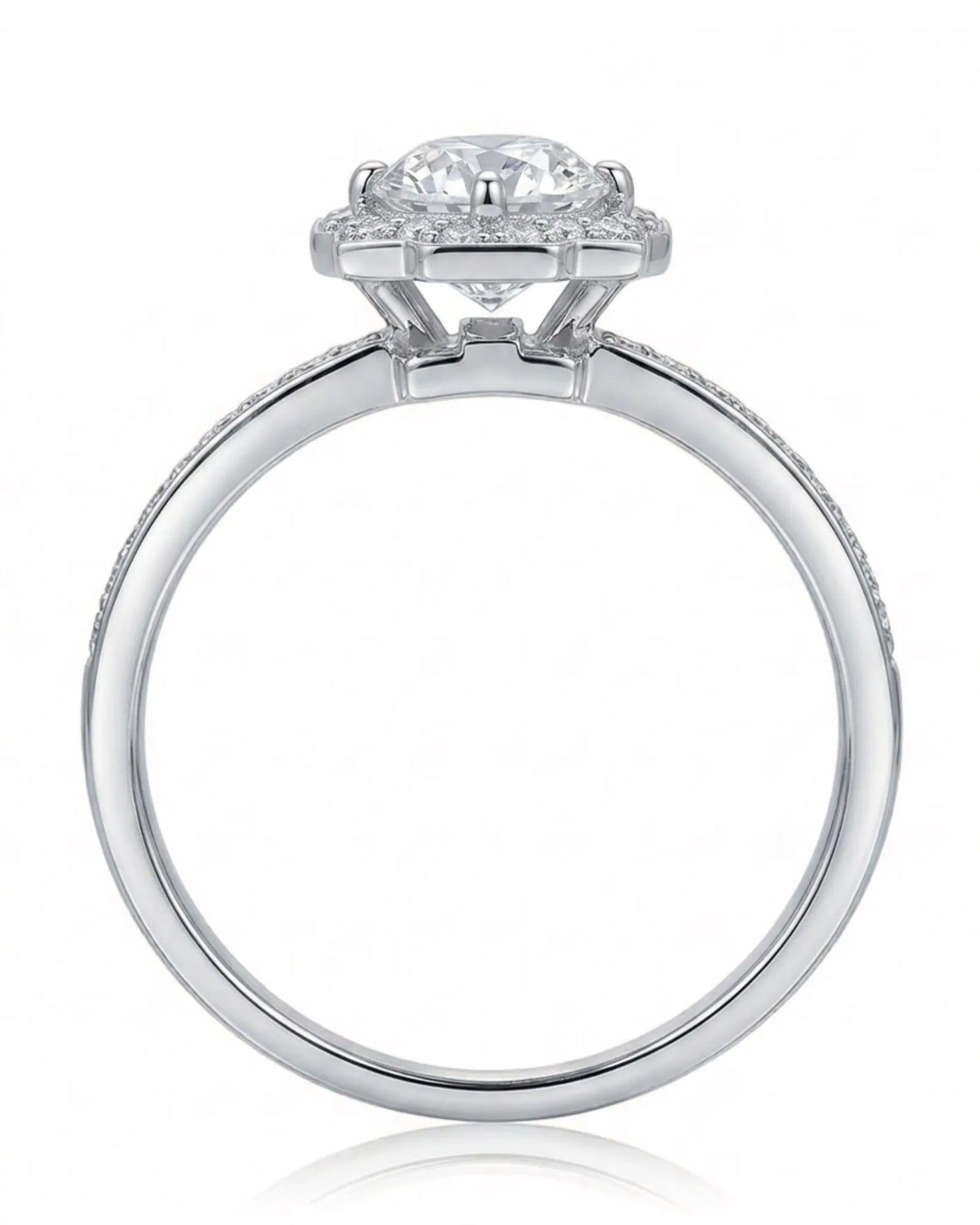 Elise – Natural Round Diamond Square Halo Engagement Ring