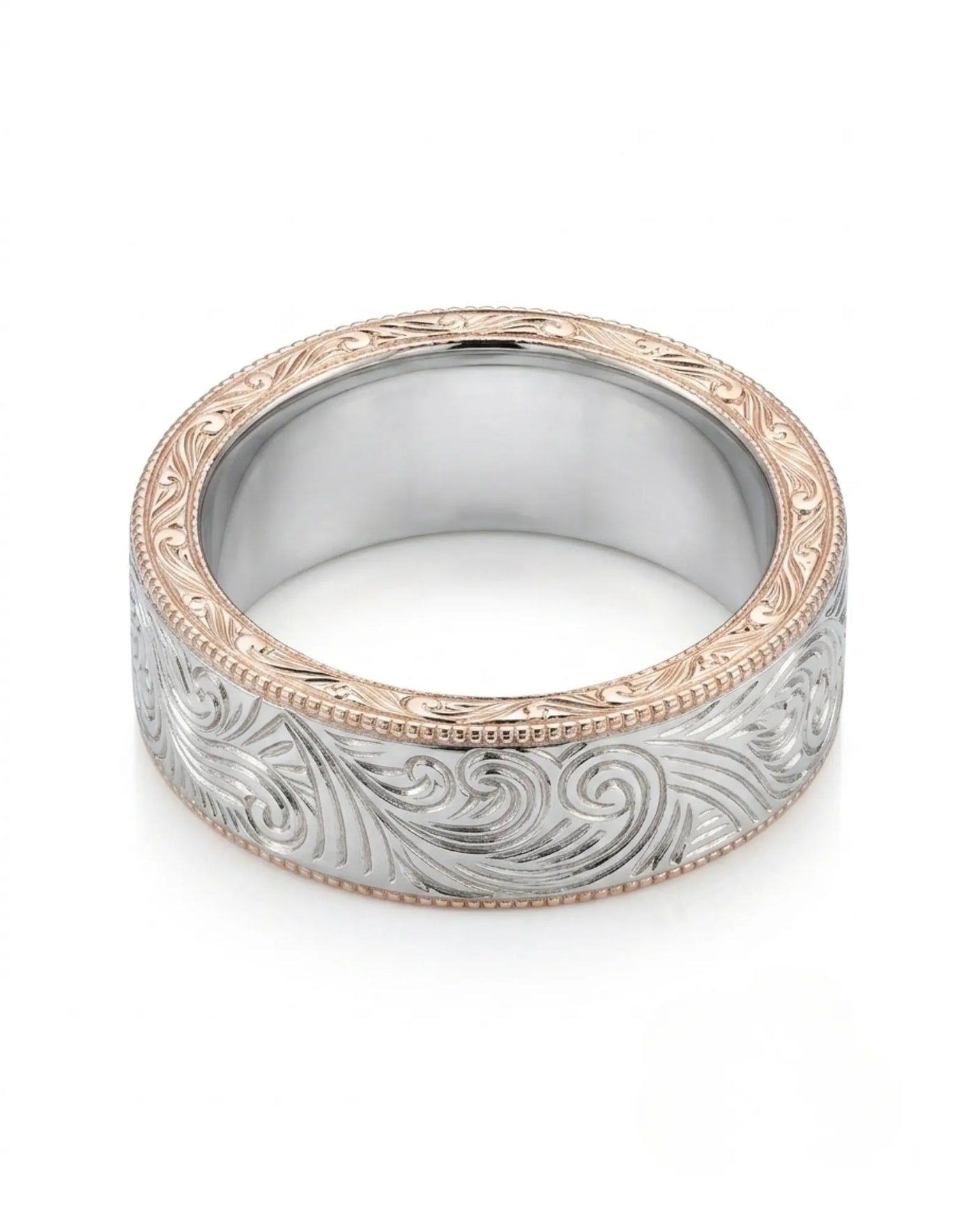 Vellum Aureus Art Nouveau Two Tone Men Ring