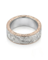 Vellum Aureus Art Nouveau Two Tone Men Ring