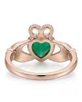 Coronet Heart Emerald Claddagh Ring