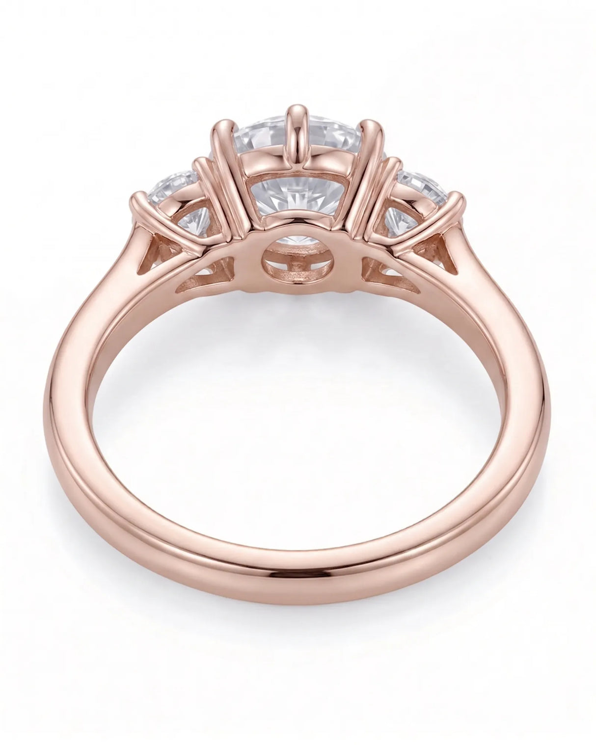 Paulina – Natural Round Diamond Three-Stone Engagement Ring