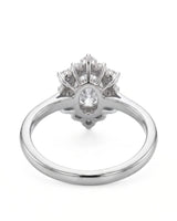 Julia – Natural Oval Diamond Floral Halo Engagement Ring