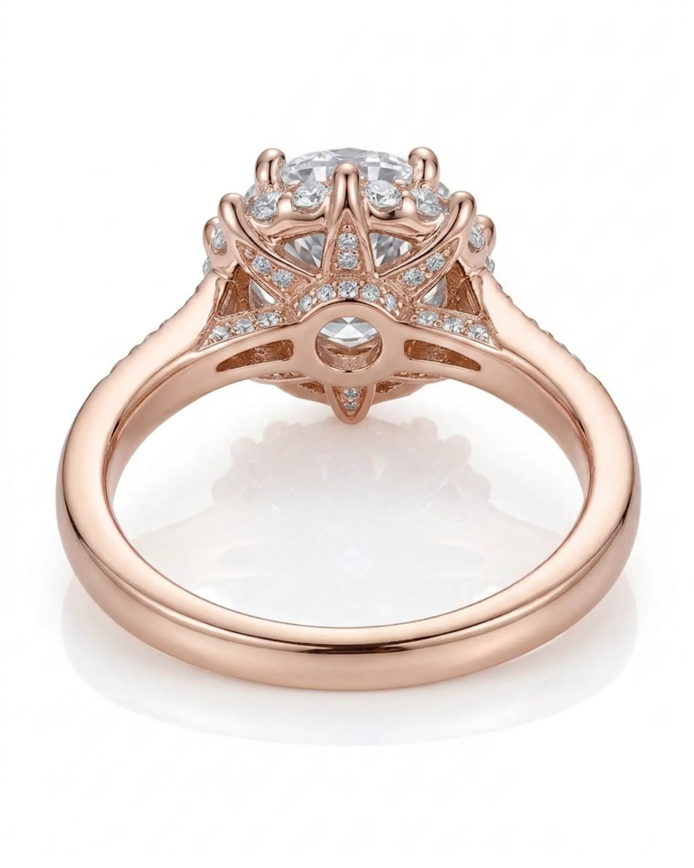 Yulisa – Eternal Flame Natural Round Diamond Halo Engagement Ring