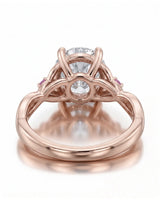 Regina – Natural Round Diamond & Ruby Celtic Knot Engagement Ring