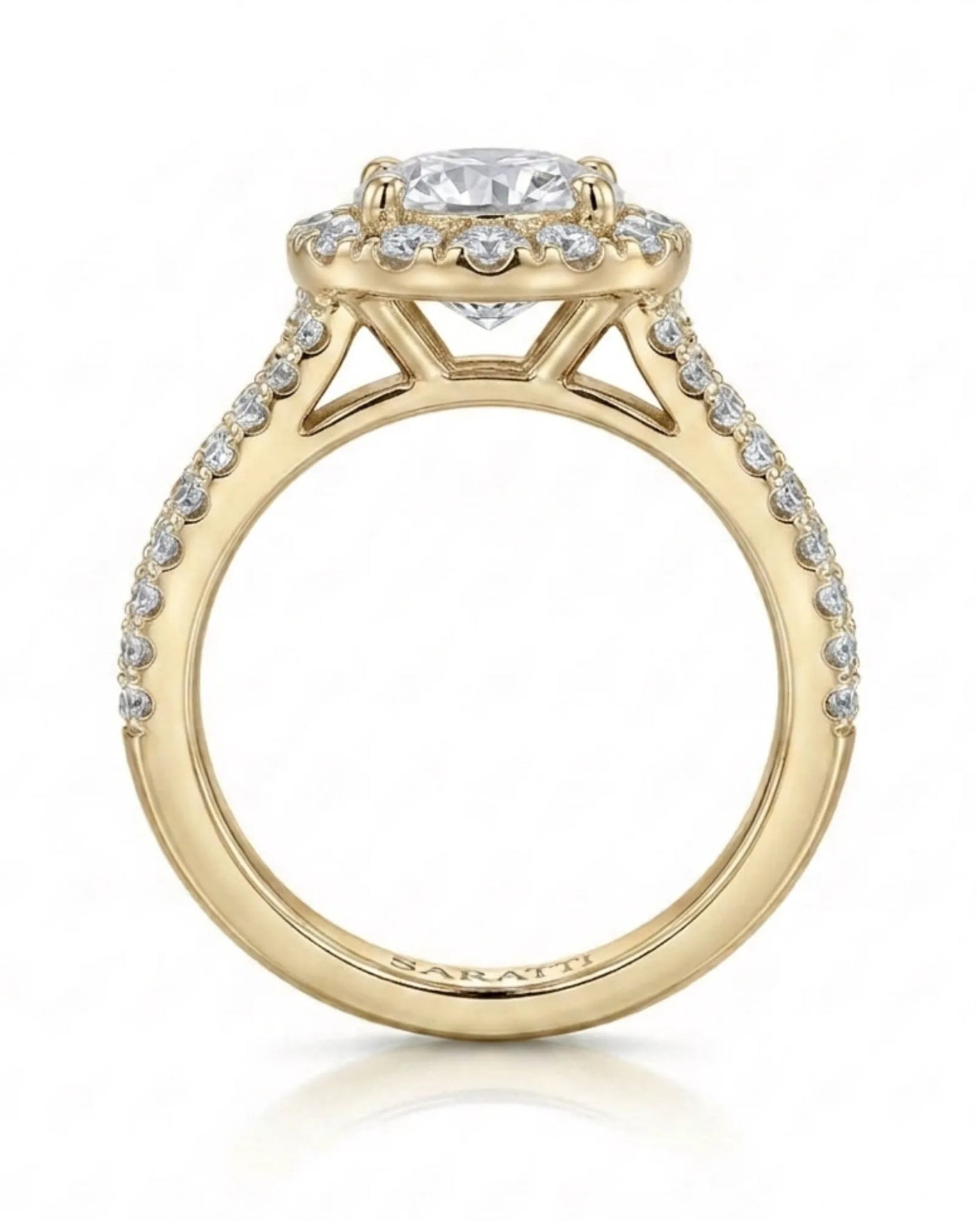 Yumi – Lumina Crown Natural Round Diamond Halo Engagement Ring