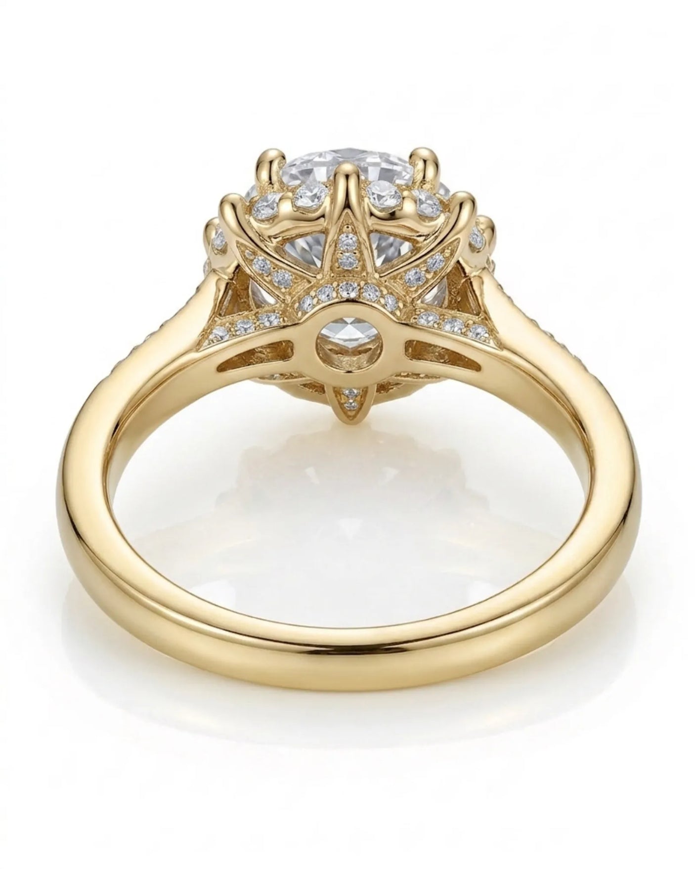 Yulisa – Eternal Flame Natural Round Diamond Halo Engagement Ring