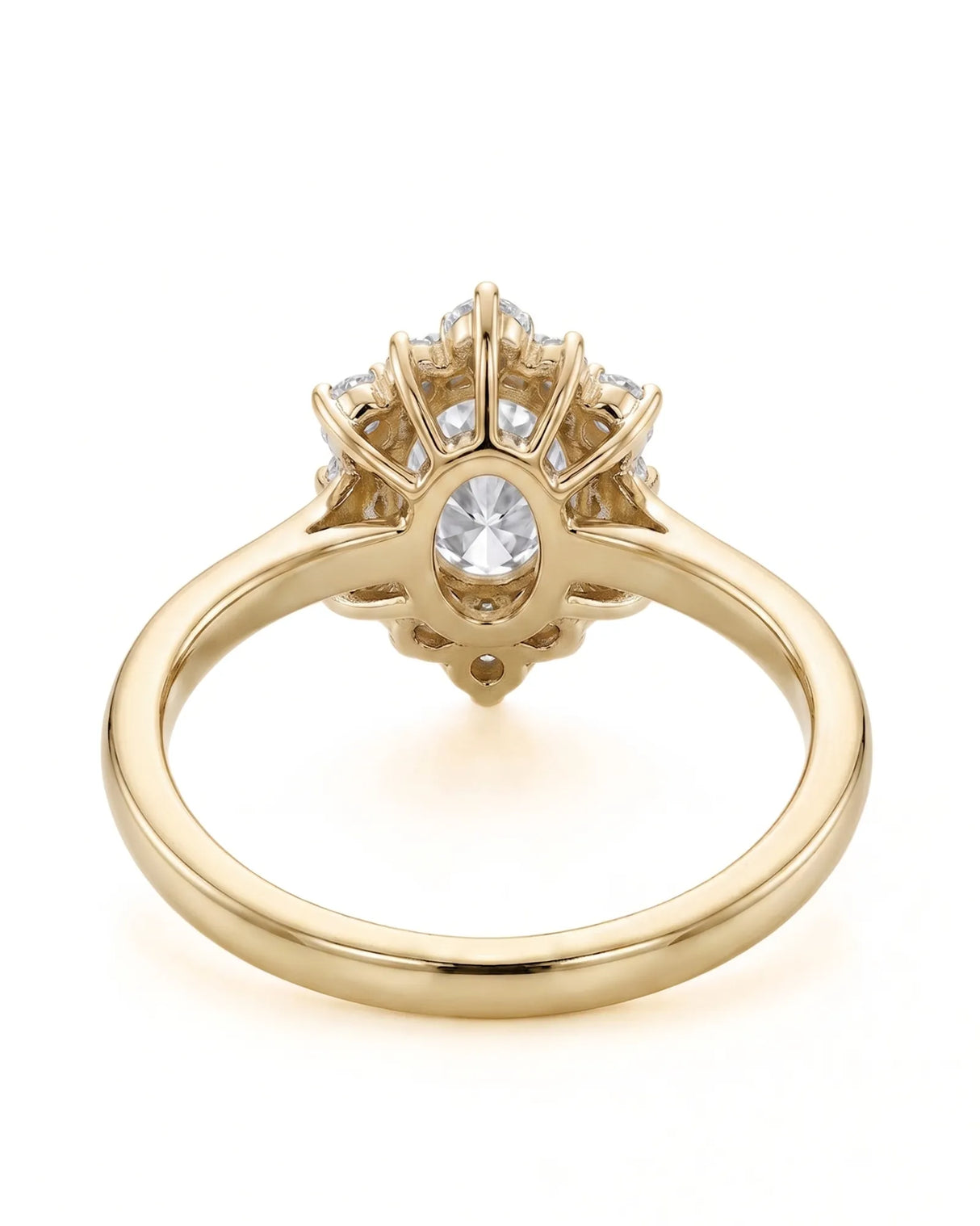Julia – Natural Oval Diamond Floral Halo Engagement Ring
