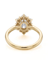 Julia – Natural Oval Diamond Floral Halo Engagement Ring