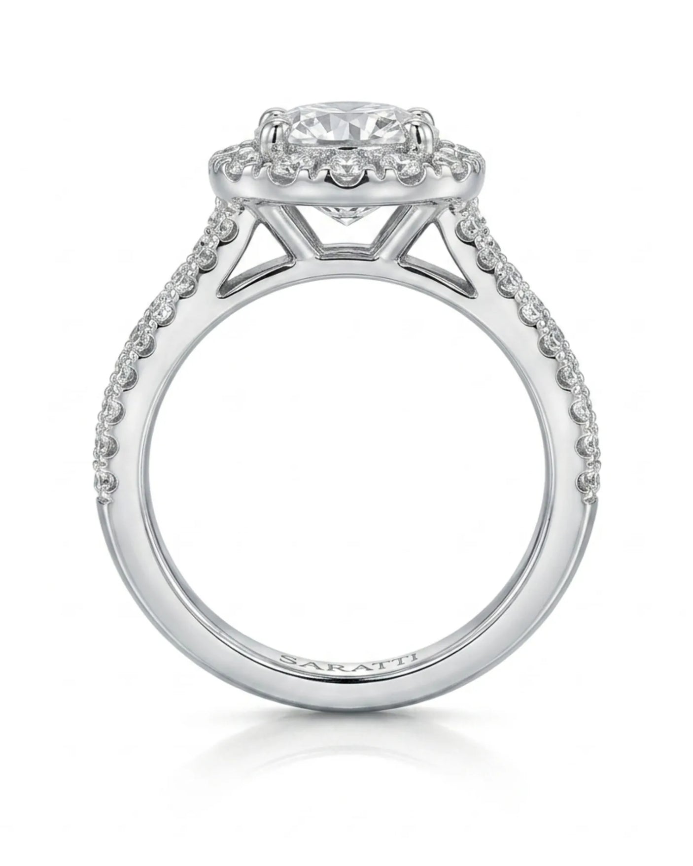Yumi – Lumina Crown Natural Round Diamond Halo Engagement Ring