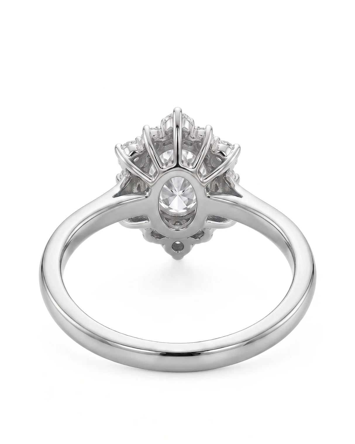 Julia – Natural Oval Diamond Floral Halo Engagement Ring