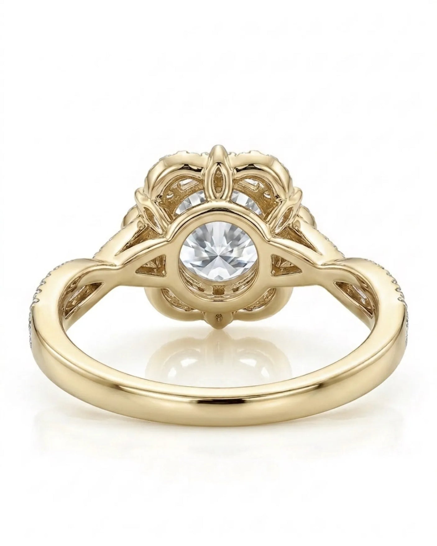 Madea – Radiant Embrace Natural Round Diamond Double Halo Ring