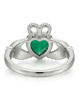 Coronet Heart Emerald Claddagh Ring