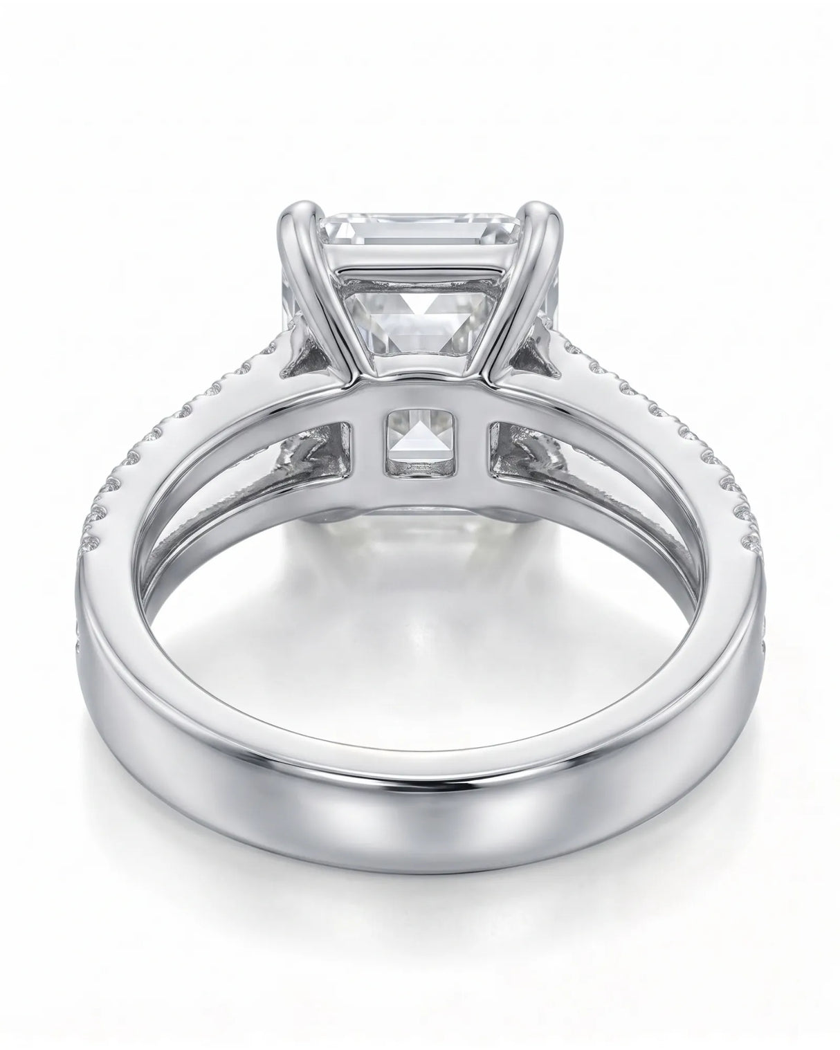Lilah – Natural Emerald-Cut Diamond Split-Shank Engagement Ring