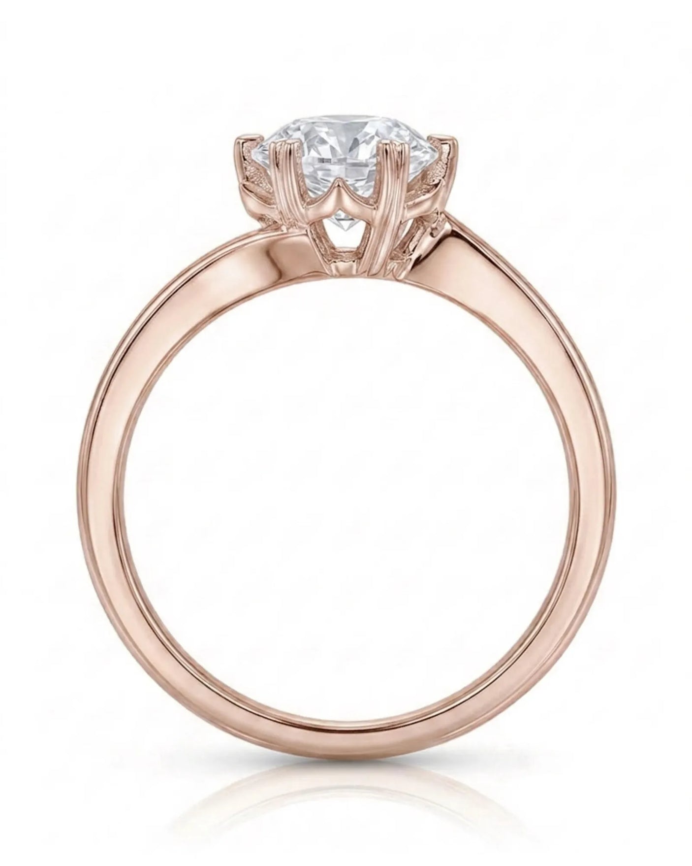 Camille – Natural Round Diamond Snowflake Twisted-Shank Engagement Ring
