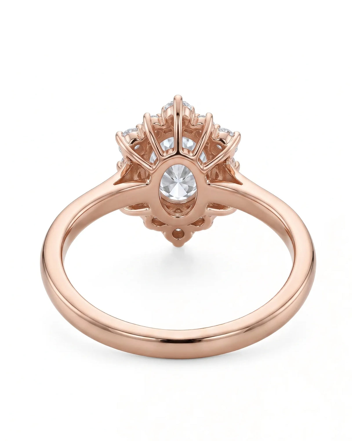 Julia – Natural Oval Diamond Floral Halo Engagement Ring