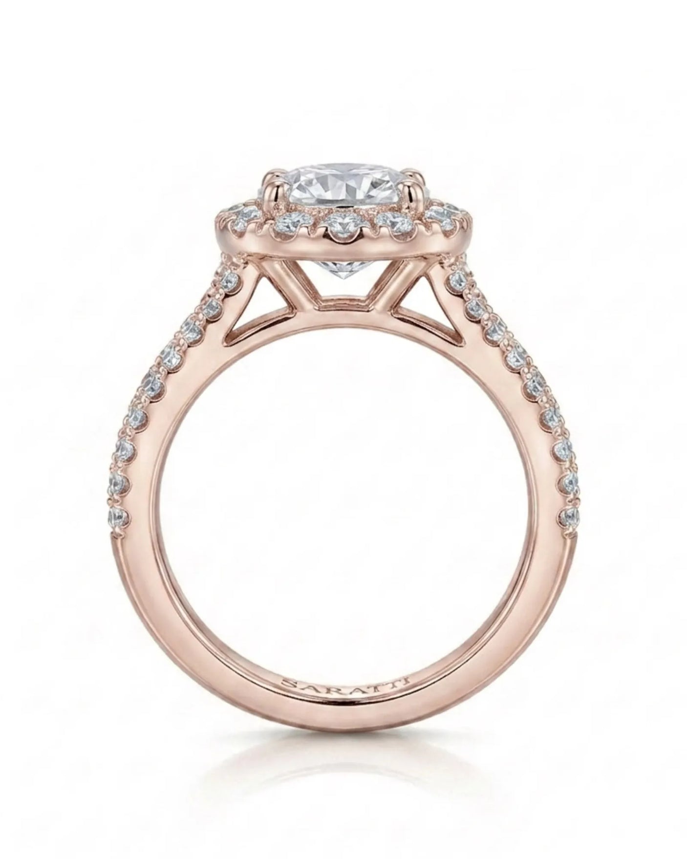 Yumi – Lumina Crown Natural Round Diamond Halo Engagement Ring