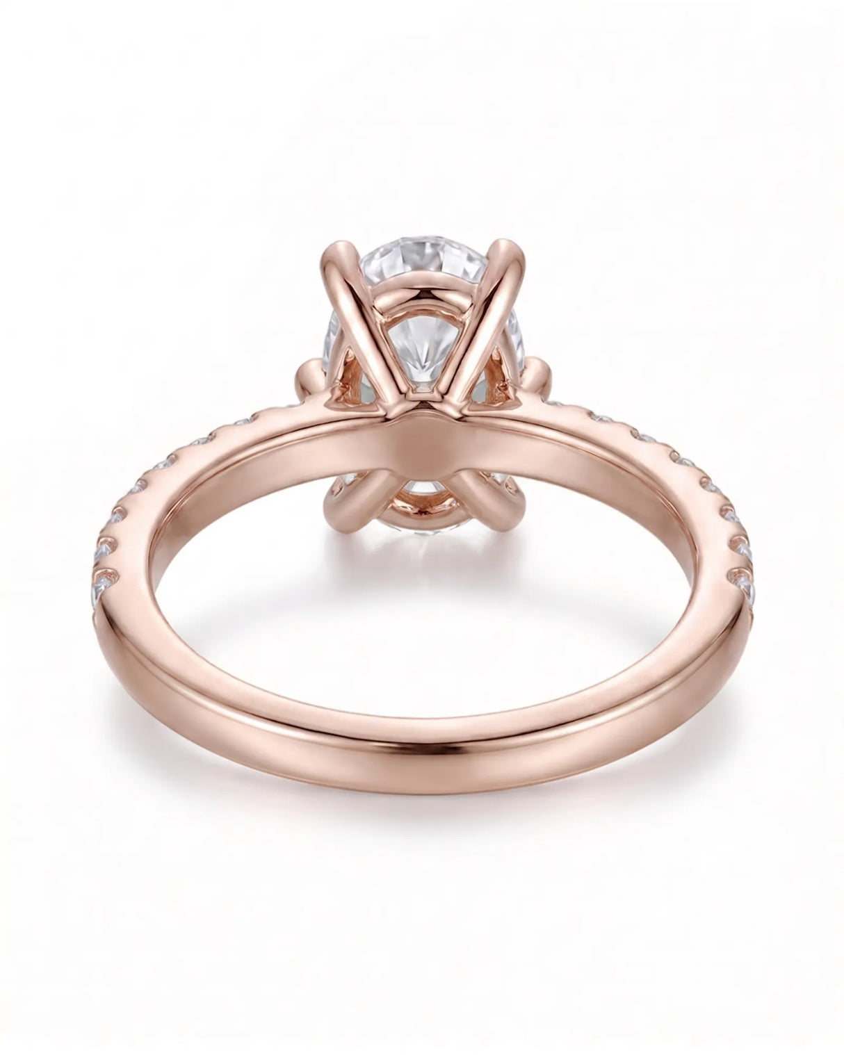 Jade – Natural Oval Diamond Six-Prong Pavé Engagement Ring