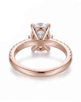 Jade – Natural Oval Diamond Six-Prong Pavé Engagement Ring