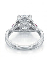 Regina – Natural Round Diamond & Ruby Celtic Knot Engagement Ring