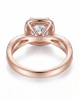 Sandra – Natural Round Diamond Halo Split-Shank Engagement Ring