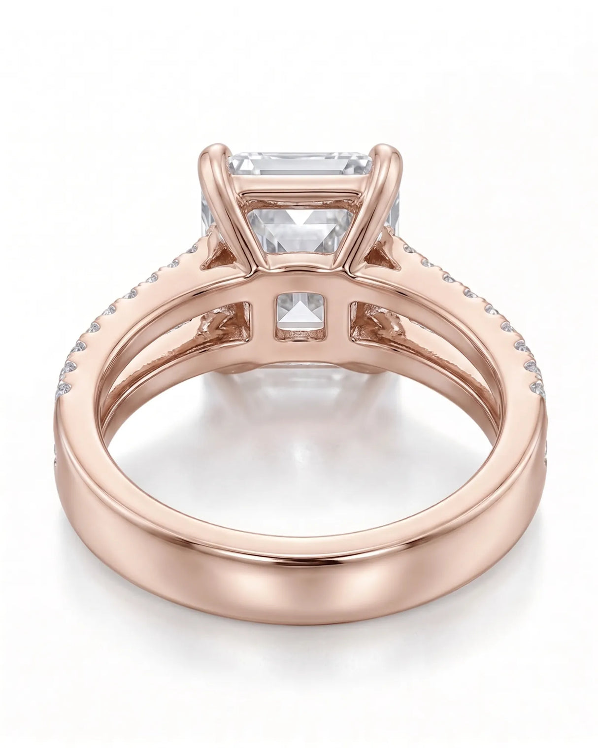 Lilah – Natural Emerald-Cut Diamond Split-Shank Engagement Ring