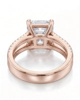 Lilah – Natural Emerald-Cut Diamond Split-Shank Engagement Ring