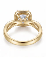 Sandra – Natural Round Diamond Halo Split-Shank Engagement Ring
