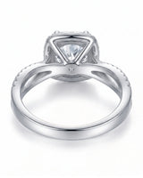 Sandra – Natural Round Diamond Halo Split-Shank Engagement Ring