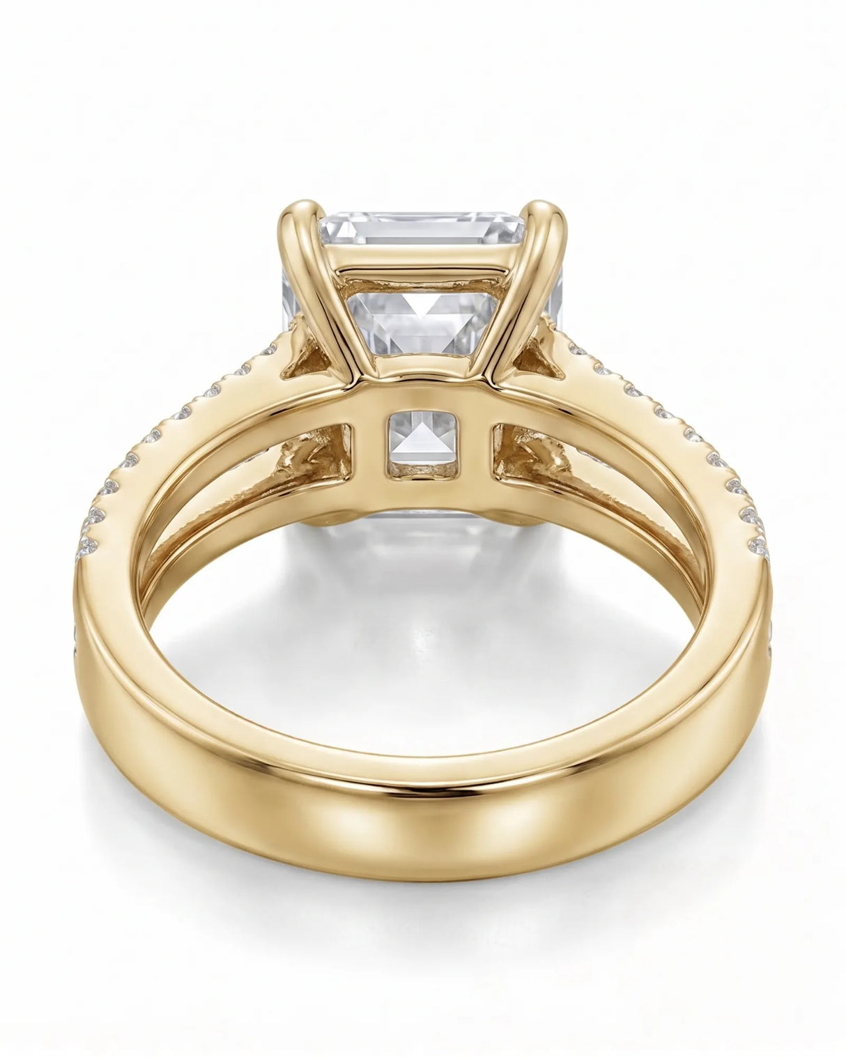 Lilah – Natural Emerald-Cut Diamond Split-Shank Engagement Ring