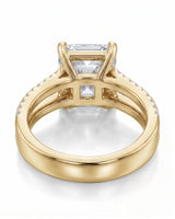 Lilah – Natural Emerald-Cut Diamond Split-Shank Engagement Ring