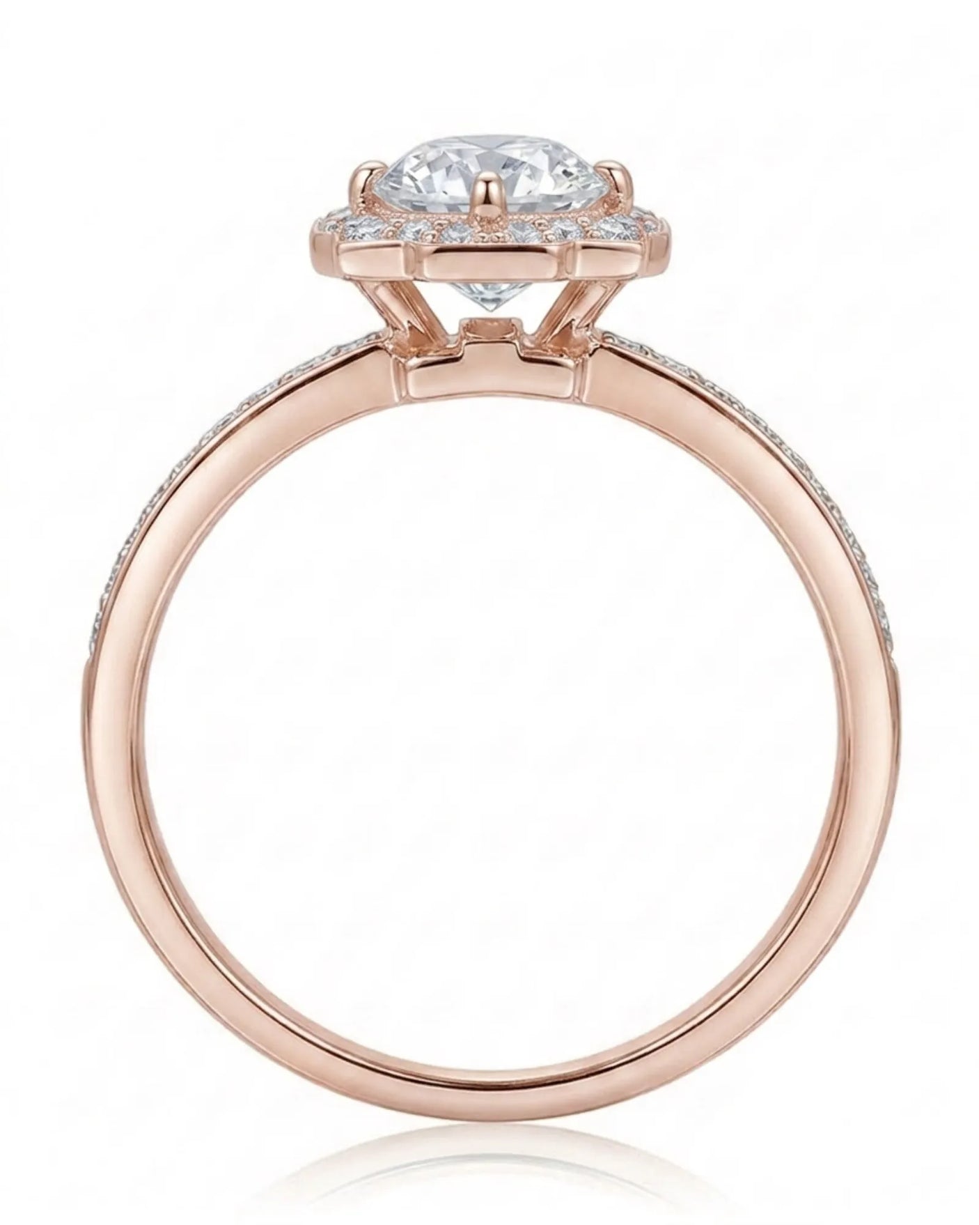 Elise – Natural Round Diamond Square Halo Engagement Ring