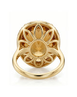 Underside gallery sunburst design Imperial Topaz ring yellow gold | SARATTI