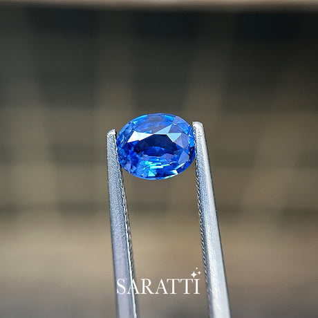Unheated Cornflower Blue Sapphire 1.52ct Oval | SARATTI

