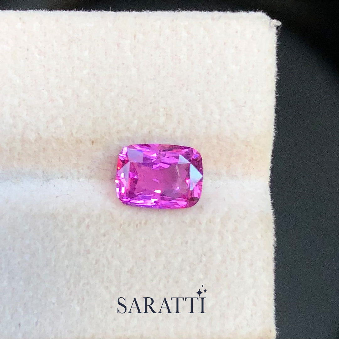 Unheated Natural Lavender Sapphire Cushion Gemstone | SARATTI
