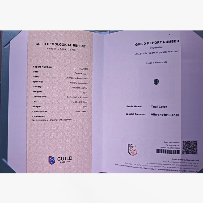 Unheated Natural sapphire oval cut bluish green | SARATTI