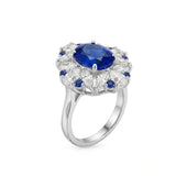 5 carats Unheated Natural Sapphire and Diamonds Cocktail Ring