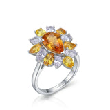 【Ships Fast】Yellow Sapphire Floral Cocktail Ring