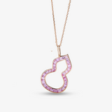 Crescent Soul Pink Sapphire and Diamond Necklace | Saratti Jewelry