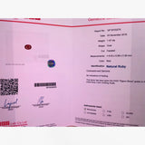 Untreated Natural pigeon blood ruby oval loose gemstone top view | SARATTI  