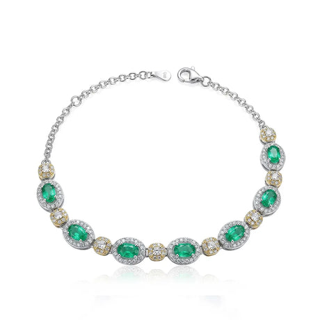 Verdant Dream natural emerald bracelet front view | SARATTI