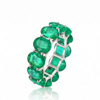 Verdant Orbis Colombian Natural Emerald Eternity Band