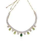 Verdant Solstice peridot and diopside necklace front view | SARATTI
